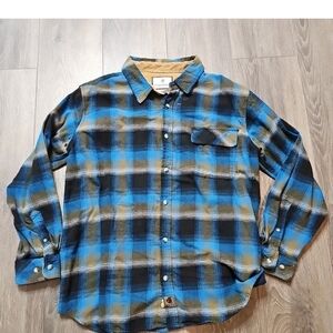 Legendary Whitetails Flannel Shirt Mens L Blue Gray Buck Camp Button up